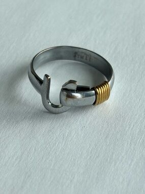 The Hook Company Silver Hook Ring with Gold Coil Accent